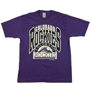 Vintage Colorado Rockies Shirt XL Men's 1991‎ Single Stitch Short Sleeve Jostens